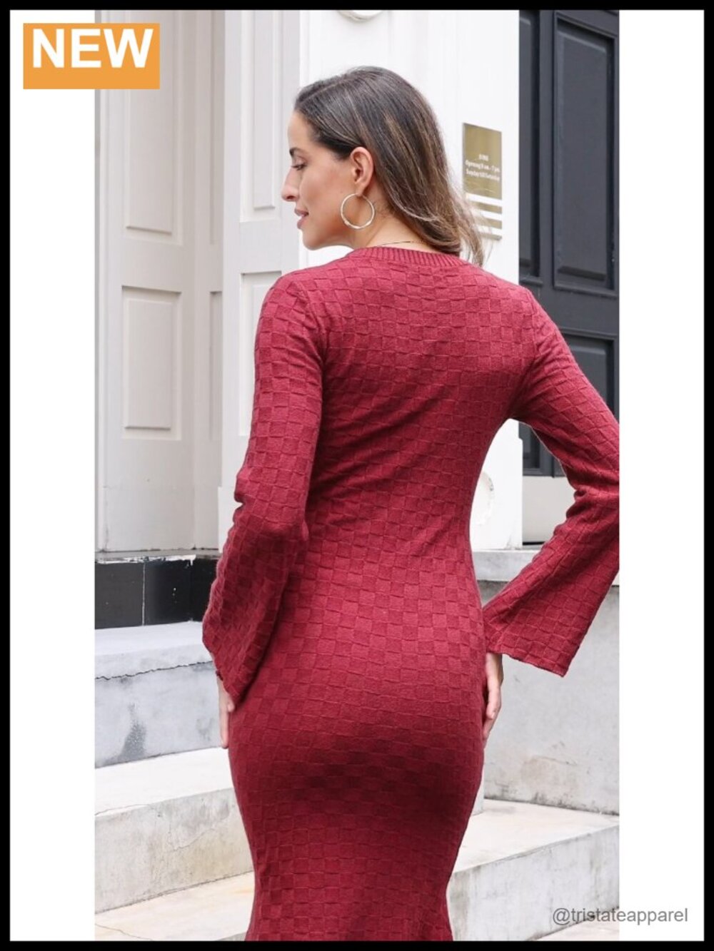 Womens Long Sleeve Mermaid Sweater Dress Bodycon Knit Midi Dress - Picture 6 of 6